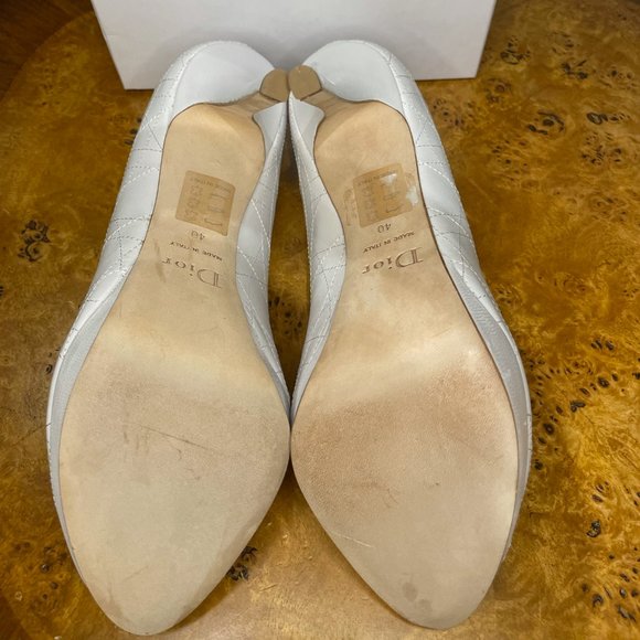 Dior white leather cannage lace up peep toe - Picture 2 of 6